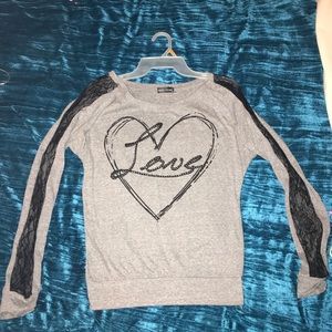 Gray love long sleeve t-shirt